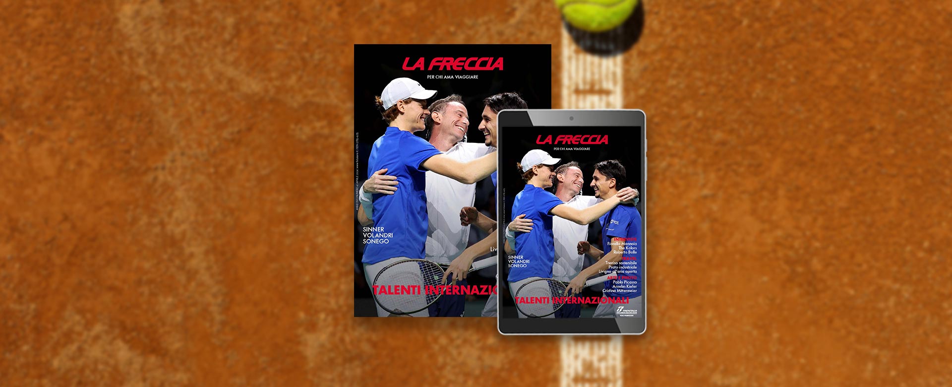 Cover de La Freccia di Aprile con Jannik Sinner, Filippo Volandri e Lorenzo Sonego