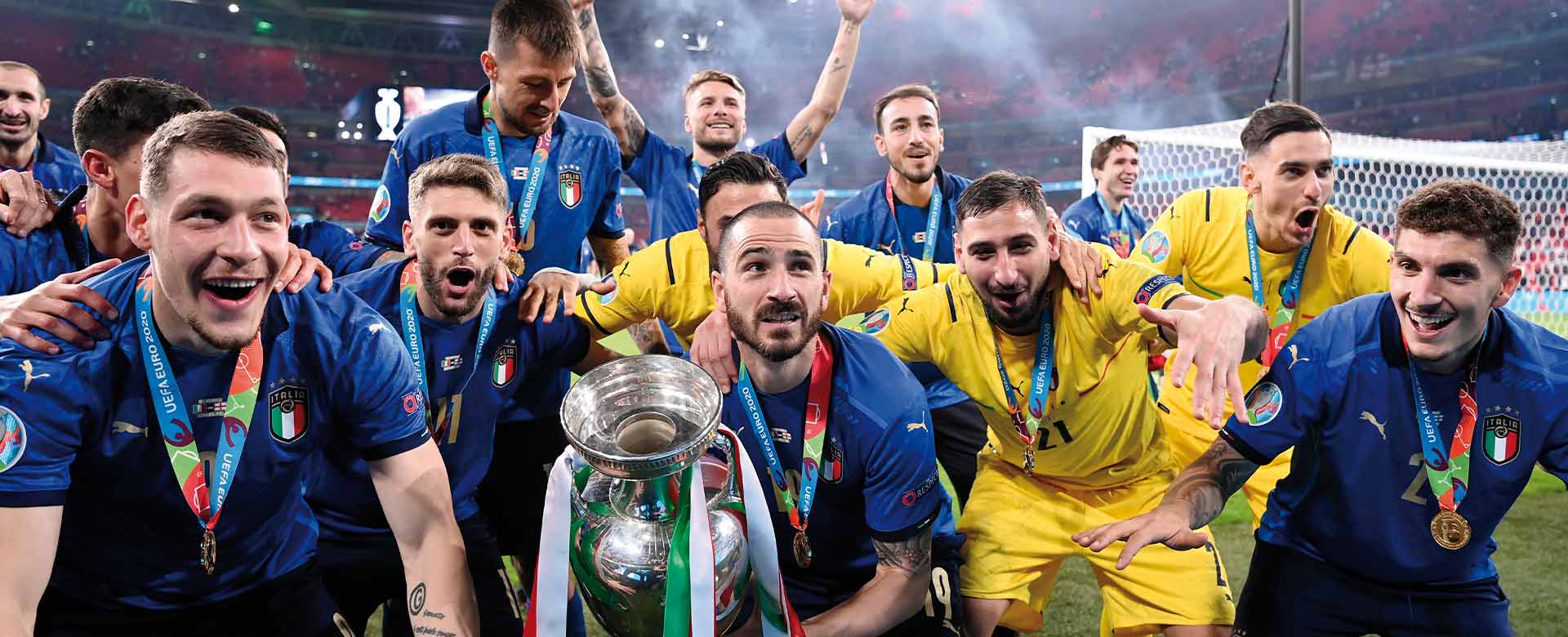 Immagine dell'11 luglio 2021, a Wembley, la Nazionale italiana vince gli Europei
